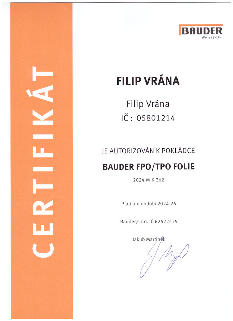 Certifikace Bauder